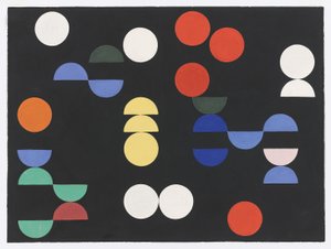 Komposition med cirklar och halvcirklar av Sophie Taeuber-Arp