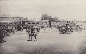 Historiska vyer, det första tåget som når Johannesburg (s/v foto) av South African Photographer