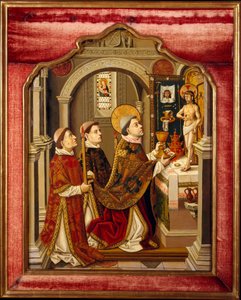 Sankt Gregorius mässa. av Spanish Painter