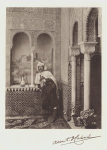 Albert F Calvert, porträtt och signatur (lito i färg) av Spanish Photographer