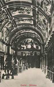 Biblioteket i El Escorial, Spanien (svartvitt foto) av Spanish Photographer