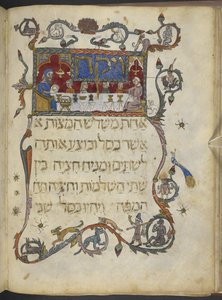 Lägg till MS 14761 f.20v The Passover Meal, norra Spanien, från 