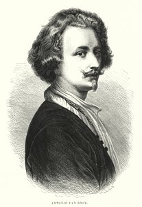 Anthony van Dyck, flamländsk konstnär (litho) av Spanish School