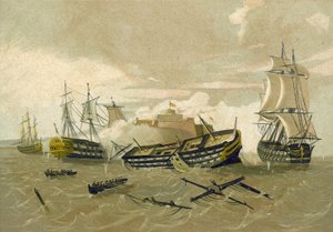 Brittisk flotta anfaller Castillo del Morro, Kuba, 1761