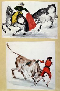 Tjurfäktare (wc på papper) av Spanish School