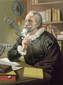 Cervantes i sitt arbetsrum