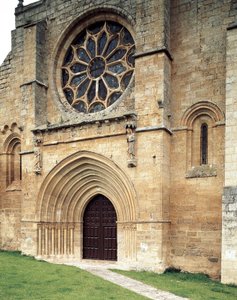 Collegiate Church of Santa Maria del Manzano, Castrojeriz, Burgos, Spanien av Spanish School