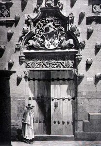 Dörren till Casa de las Conchas, Salamanca av Spanish School