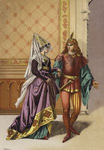 Europeisk adelsdam och sångare, 1400-talet av Spanish School
