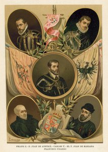 Berömda spanska historiska figurer från 1500-talet av Spanish School