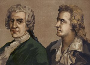 Friedrich Gottlieb Klopstock och Friedrich Schiller, tyska poeter av Spanish School