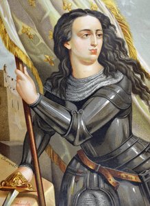 JOANNA AV ARC, Saint (1412-1431). Fransk hjältinna under hundraåriga kriget. Illustration av kända män och kvinnor, av Juan Landa Seix av Spanish School