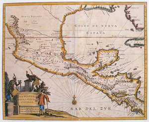 Karta över Nya Spanien, Nya Galicien och Guatemala, 1625