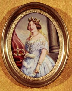 Miniatyrporträtt av drottning Isabella II (1830-1904) av Spanish School