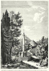 Monument till Magdeburgs rättigheter, även känd som dopet av Ruthenia-monumentet, Kiev, Ukraina (litho) av Spanish School