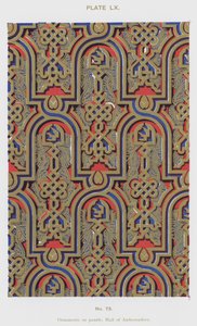 Ornament på paneler, Hall of Ambassadors (färg litho) av Spanish School