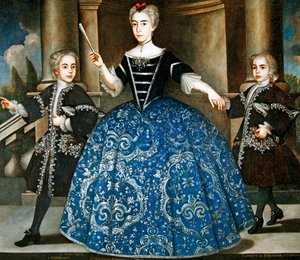 Porträtt av Donna Maria de Montaner y Canglada (olja på duk) av Spanish School