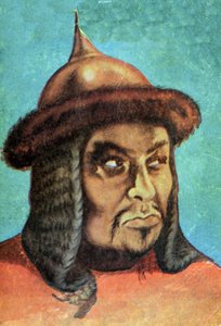Porträtt av Djingis Khan (Temudjin av Spanish School