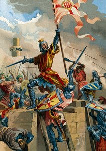 Ramon Berenguer IV, greve av Barcelona, fångade Tortosa från muslimerna 1148 av Spanish School