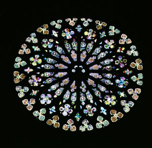 Strålande rosenfönster, c.1380 av Spanish School