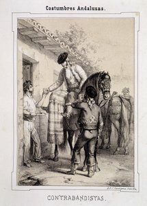 Smugglare, "" Andalusian Costumes"" av D Antonio Chaman av Spanish School
