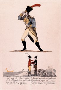 Spanska frihetskriget: Napoleon står inför alliansen mellan Spanien och England av Spanish School