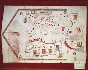 Spanska portolan diagram av Spanish School