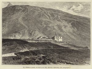 Bergbanan för berget Vesuvius av Spanish School