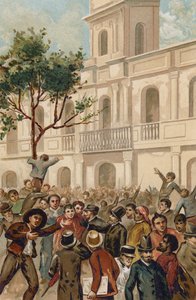 Uppror mot Argentinas president Juarez Celman, Buenos Aires, 1890 av Spanish School