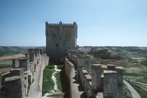 Utsikt över slottets murar och hålla av Spanish School
