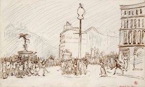 Street Scene-Piccadilly Circus, c1900-talet av Spencer Gore