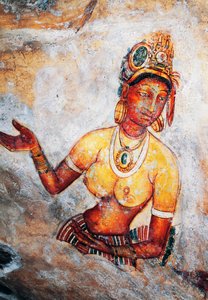 Maidens of Sigiriya, fresk, Sigiriya arkeologiska plats (Unescos världsarvslista