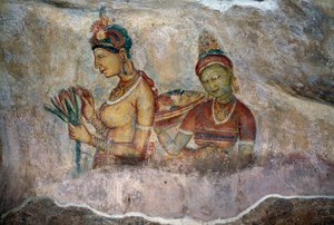 Maidens of Sigiriya, fresk, Sigiriya arkeologiska plats (Unescos världsarvslista