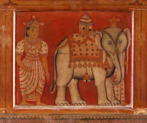 Väggmålning av en elefant i Subodharama-templet, Dehiwala (väggmålning)