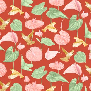 Anthurium-mönster, 2021 (grafitpenna  digital)