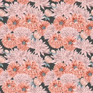 Dahlia hero mönster färgläggning 1, 2020 (blyerts  digitalt) av Stacy Hsu
