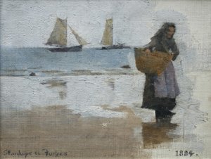Fiskare på en strand av Stanhope Alexander Forbes