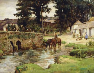 Vatna hästarna i byströmmen av Stanhope Alexander Forbes