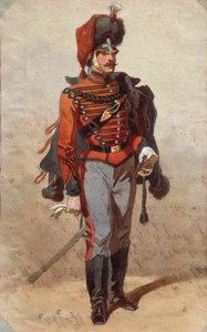 Studie av uniformer Teckning av Stanislao Grimaldi del Poggetto