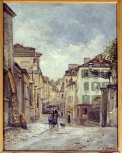 A rue du Vieux Montmartre i Paris Målning av Stanislas Lepine (1835-1892) Caen från 1800-talet, Musee des Beaux Arts