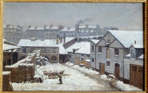 Paris förorter under snön Målning av Stanislas Lepine (1835-1892) 1800-talssön. 0,26x0,43 m Rouen, Museum of Fine Arts