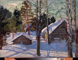 Vinter (vinter) - Målning av Stanislav Yulianovich Zhukovsky (Zhukovsky) (1873-1944), olja på duk - rysk konst