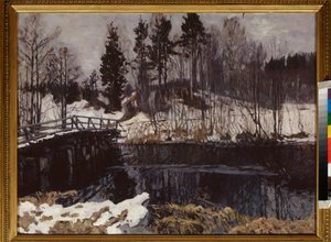 Vår. Målning av Stanislav Yulianovich Zjukovsky (Zhukovsky) (1873-1944), olja på duk. Rysk konst, tidigt 1900-tal, art nouveau, modernism. Statens konstmuseum för Republiken Karelen, Petrozavodsk (Ryssland). av Stanislav Joulianovitch Joukovski