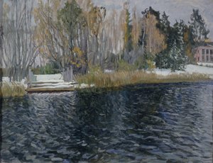 Första snön, tidigt 1900-tal. av Stanislav Julianovic Zukovskij