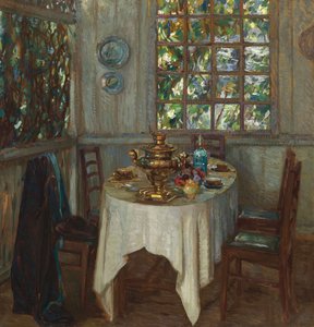 Interiör med samovar, 1914
