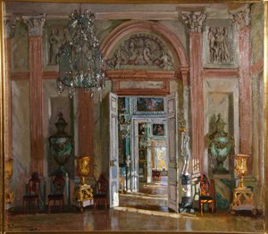 Den stora vestibulen i Kuskovo-palatset, 1917
