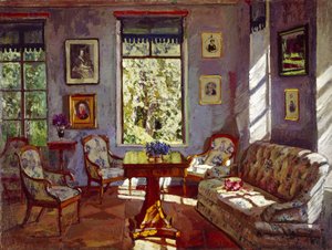 Vardagsrummet i Manor House Rozhdestveno, 1916