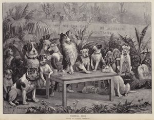 Politiska hundar (litho) av Stanley (after) Berkeley