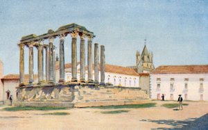 Dianatemplet, Evora (färglitografi) av Stanley Inchbold