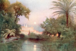 Trädgården vid Quinta do Relogio (färglitografi)